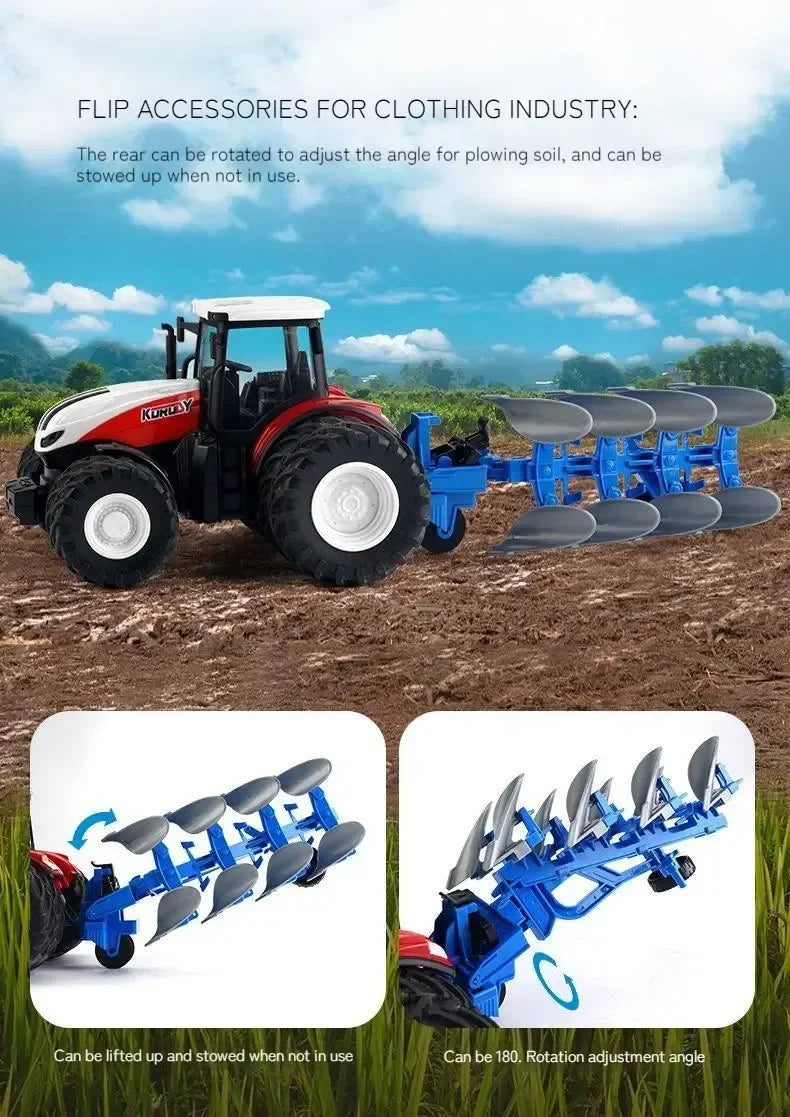 RC Auto 1:24 Legierung Ferngesteuert Traktor Spielzeug Mit Scheinwerfer Simulation Elektrisch Farm Truck Spielzeug Set Kind Outdoor Spielzeug Geschenke