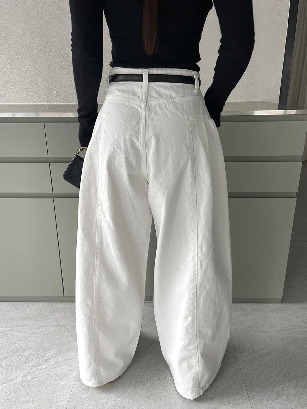 Jeans Spring Summer Long Wide Leg Pant Women High Waist Fashion Casual Korean Style Ladies Trousers Loose Pleated Woman Pants