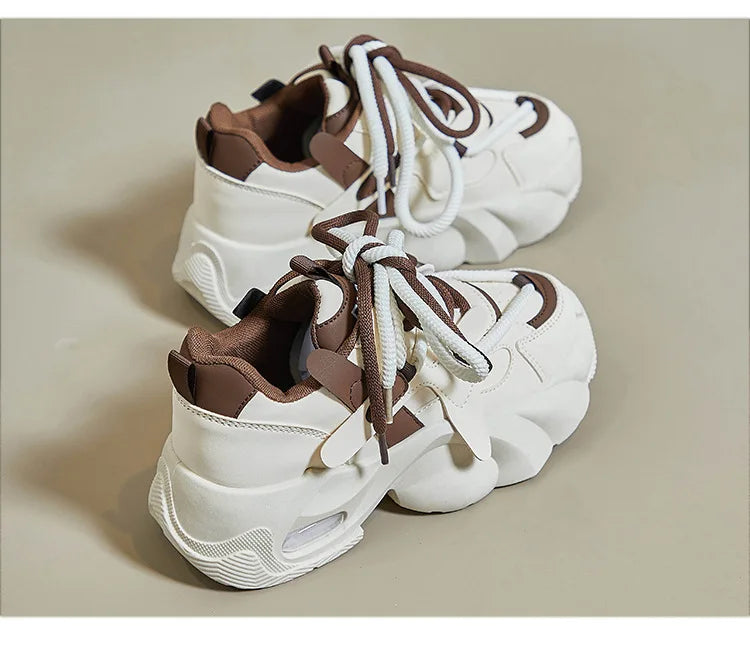 Shijunyi Dicke Sneaker Atmungsaktiv - Plateau 3cm Schnürung