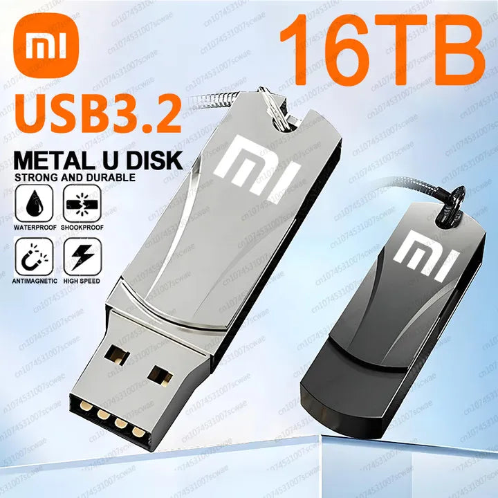 Xiaomi 16TB Flash Drive USB 3.2 Super High Speed Metal Transfer U Disk Pen Drive 8TB Waterproof Type C Disk SSD USB Drive Disk