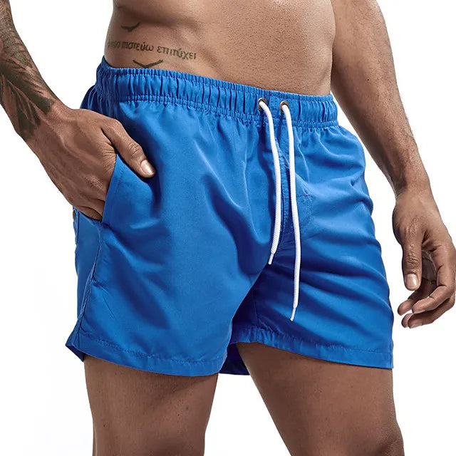 Männer Quick Dry Board Shorts - Schnelltrocknende Badehose Schwimmen Trunks Atmungsaktiv Kordelzug Taschen Surfing Beach