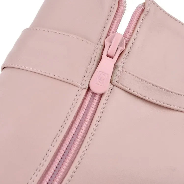 Elegant Short Boots Women Shoes Autumn Winter Women's Ankle Boot Platform Sweet Black White Pink Heeled Party Shoes Ladies