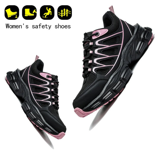 Fashion Safety Shoes Women Work Sneakers structured Shoes pneumatic-Proof Protective Shoes Work Boots Steel Toe Shoes - Golden Bridge Store