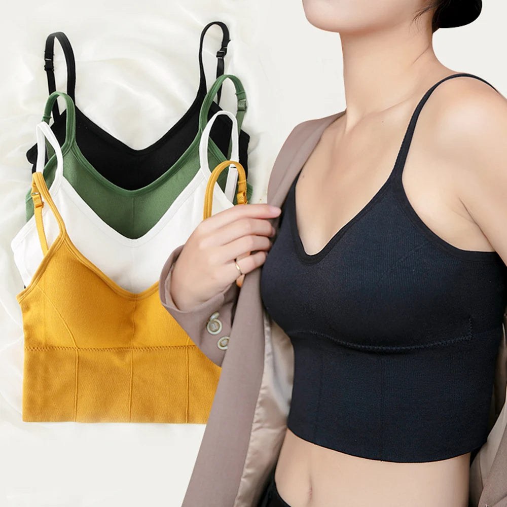 Women elegant Tops Tube Push Up Bra Female Streetwear Sleeveless Camis Seamless Sport Lingerie Tee Crop Top Bandeau Top Tanks