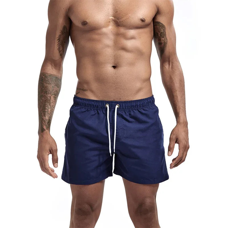 Herren Schwimmhose Taschen Mesh-Futter Schnelltrocknend Casual Board Shorts