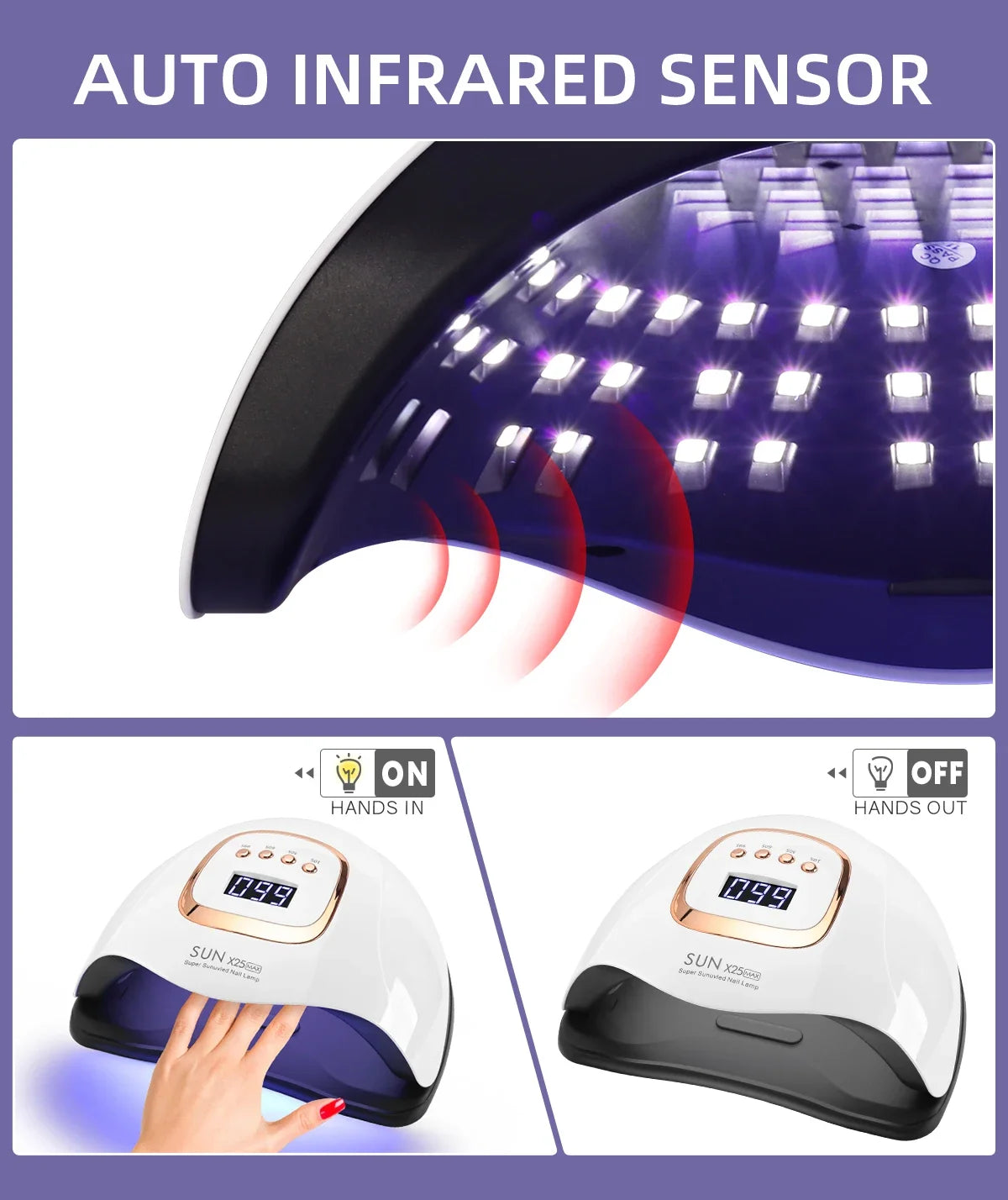 ProNail 380W UV Lampe Bewegungsmelder - 81 LEDs 38cm