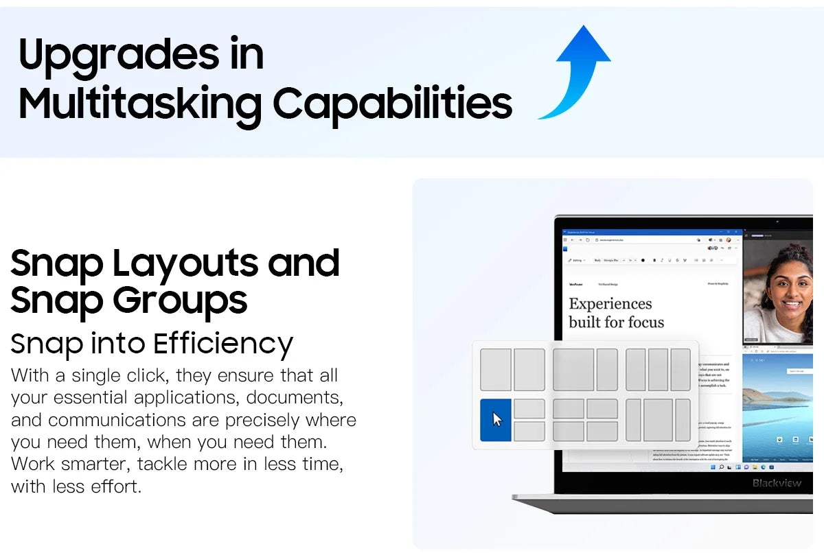 Laptop Blackview AceBook 8 15.6" 12th Gen Intel Alder Lake N97 16GB RAM 512GB SSD + extensie până la 1TB Windows 11 Home 15.6"