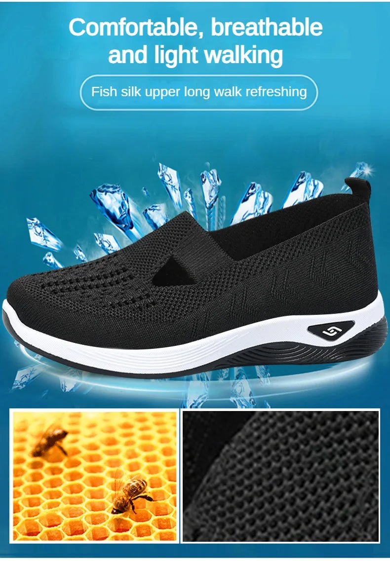 Schuhe Für Frauen Sommer Mode Frauen Cut-out Sneakers Casual Atmungsaktiv Slip On Walking Schuhe Leicht Outdoor Flach Schuhe