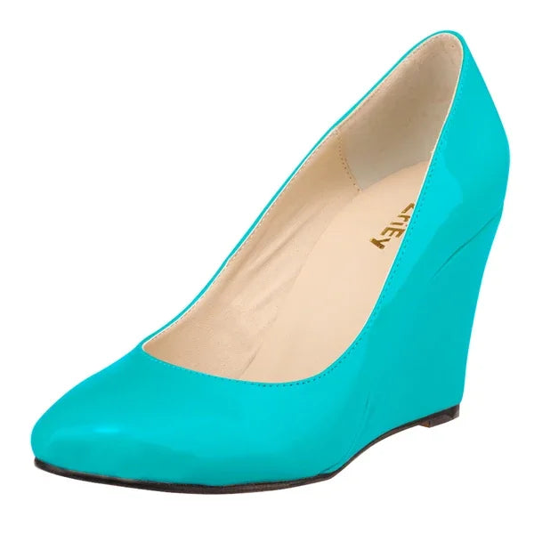 Women Wedges High Heels Pumps Shoes Elegant Spring Casual White Nude Platform Heeled Office Party Wedding Shoes Large Size 42