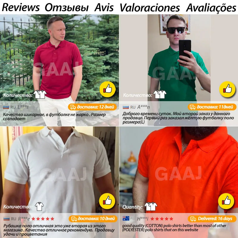 GAAJCN Polo Atmungsaktiv - Baumwolle Kurzarm Regular Fit