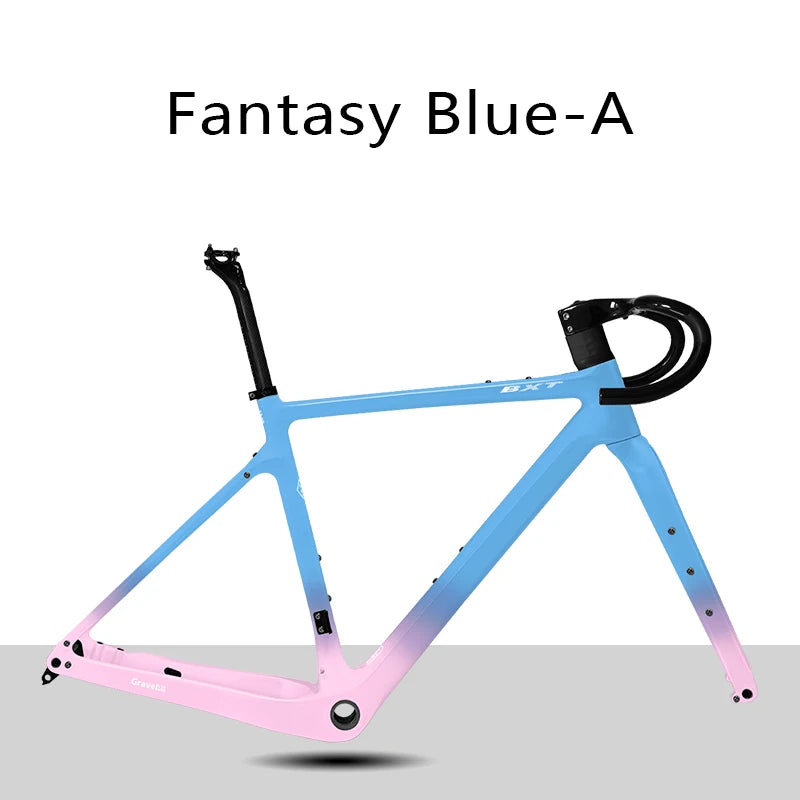 BXT Disc Brake Carbon Gravel Bike Frame 700C/27.5er Max Use 47C/2.1 Tire Carbon Gravel Bicycle Frame Thru Axle Carbon MTB Frame