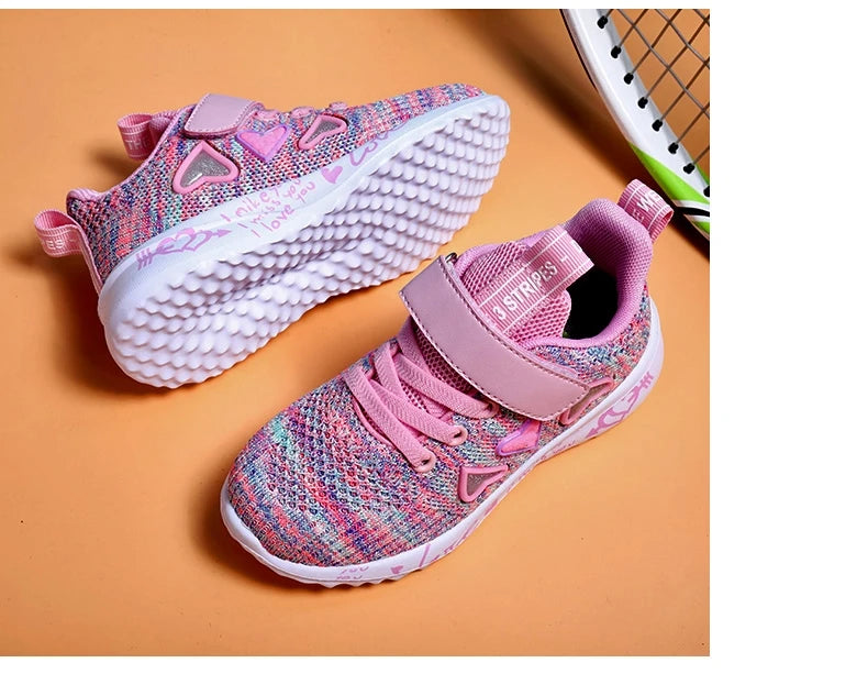 Mädchen Casual Schuhe 2025 - Leicht Mesh Sneakers Kinder Sommer - Frühling Herbst Tenis Süß Sport Cartoon Weiblich Laufen Socken Schuhe