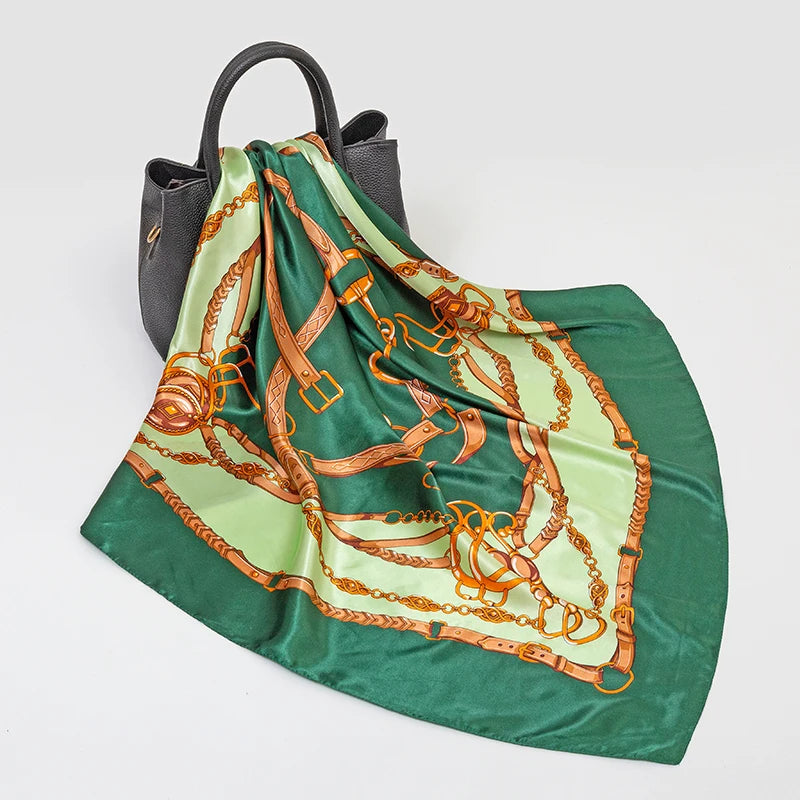 SENAIFE Satin-Schal Elegant - 90x90cm Polyester Leicht