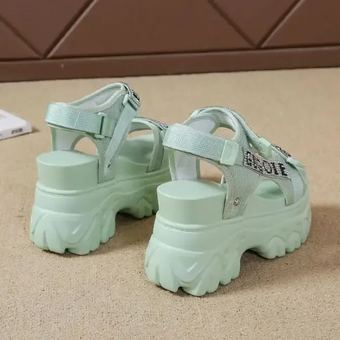 Pantofi eleganti pentru femei, noi, de vară, de lux, sandale pentru femei, talpă groasă, pantofi cu toc înalt, pantofi romani, adidași pentru femei