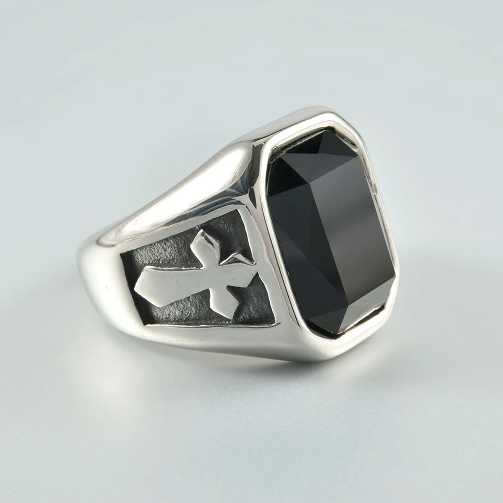 tajam BR231213 Glänzender Punk Ring - 316L Edelstahl 8mm