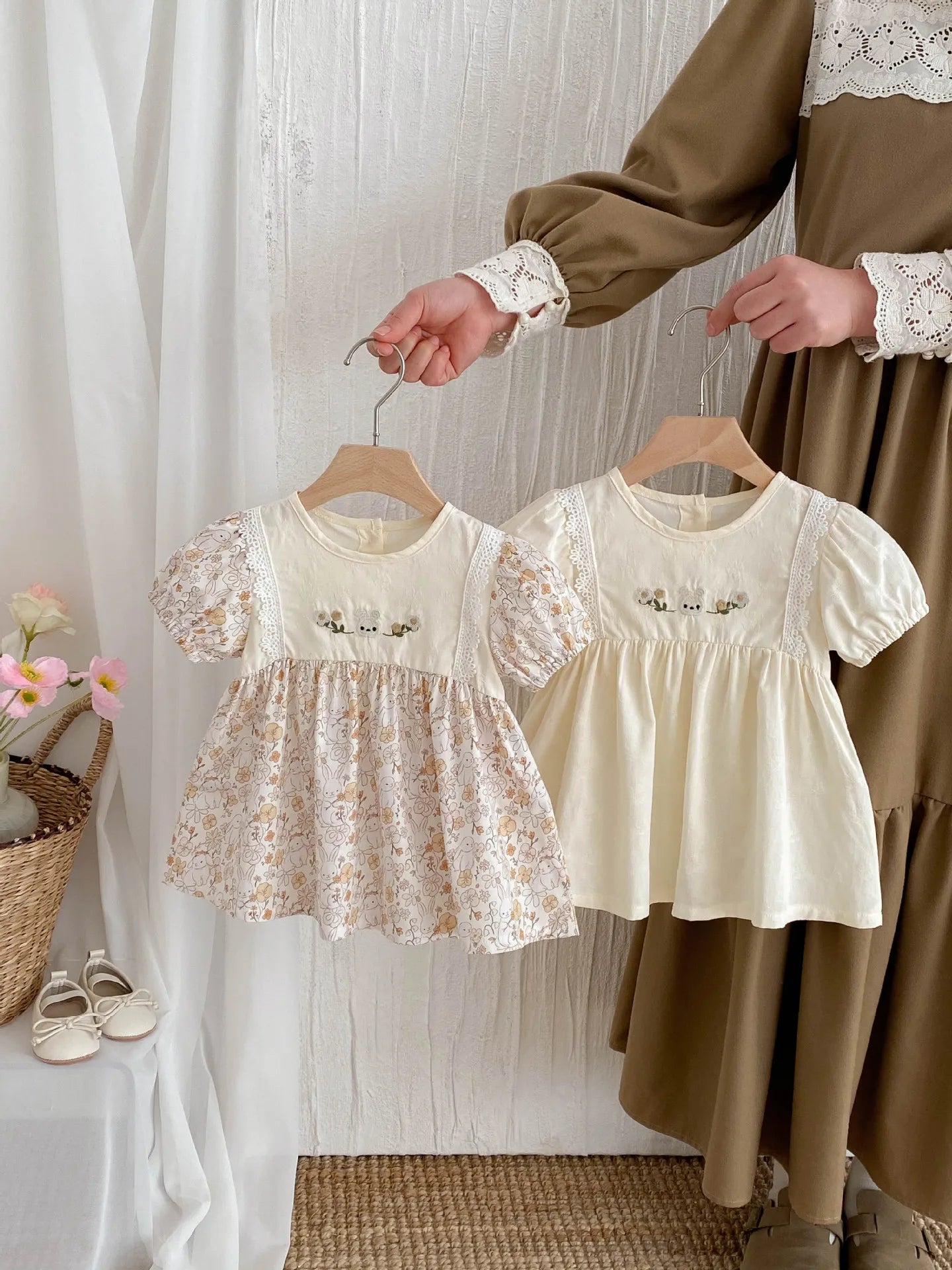 NELNKAGHY Kleid Spitze Baumwolle - Floral Prinzessin Gr 80