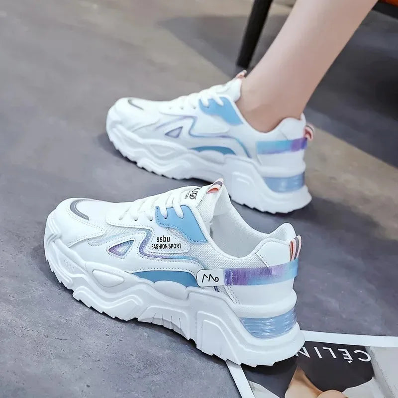 NEW Sneakers Women Platform Flat Shoes Woman Shoes Green Casual Trainers Ladies Chunky Sneakers Women Shoes
