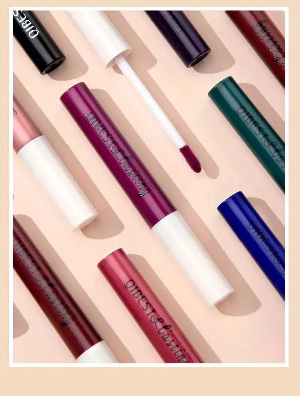 Ruj lichid mat, rezistent la apă, de lungă durată, catifea, mate, nud roșu, luciu de buze, tub de scame, machiaj cosmetic, rujuri, luciu de buze