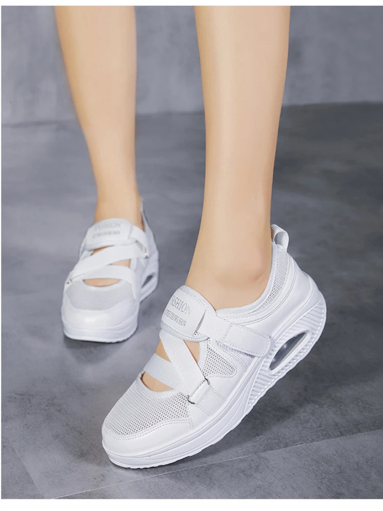 Women's Shoes 2022 Fashion Breathable Wedge Air Sneakers Lightweight Platform Sport Shoes Summer Woman Vulcanize Shoes