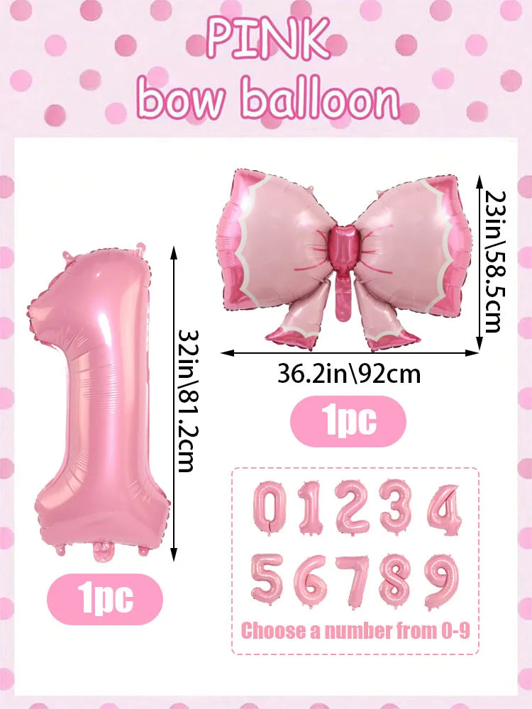 Choice 32 Zoll Zahl Folienballon Schleife - 2 Stück Rosa