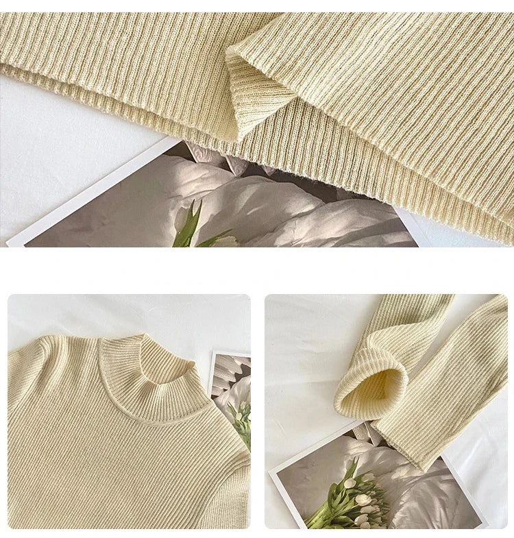 Guler înalt cu guler tip mânecă AutumnChic - S-XL, subțire, tricotat