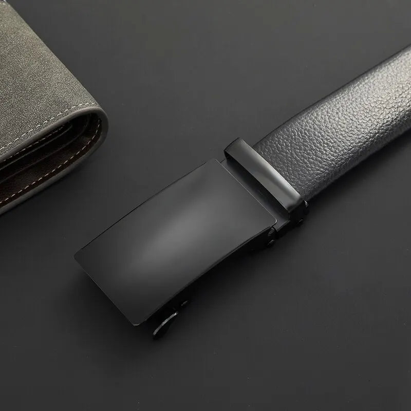 Buckle XL0370 Glänzender Gürtel - 3.8 Cm Breite Litschi