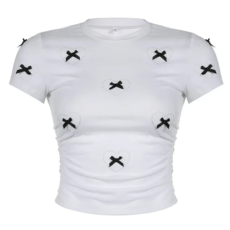 Tees T Shirt Clothes For Women Clothing Japanese 2000s style Y2K T-Shirts Friends Crop Tops Cutecore Women Blusas Ropa Camisetas