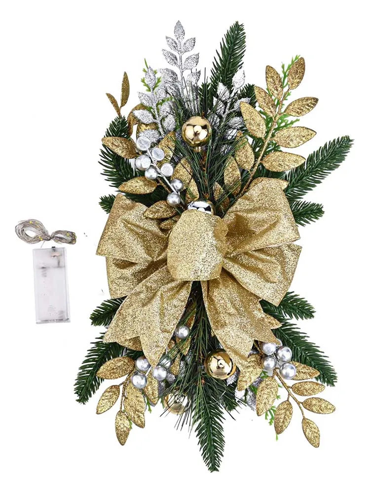 Weihnachten Treppe Dekoration Kranz DIY Indoor Outdoor Girlande Dekoration Mit LED Dekoration Prop Abend Party Dress Up Prop