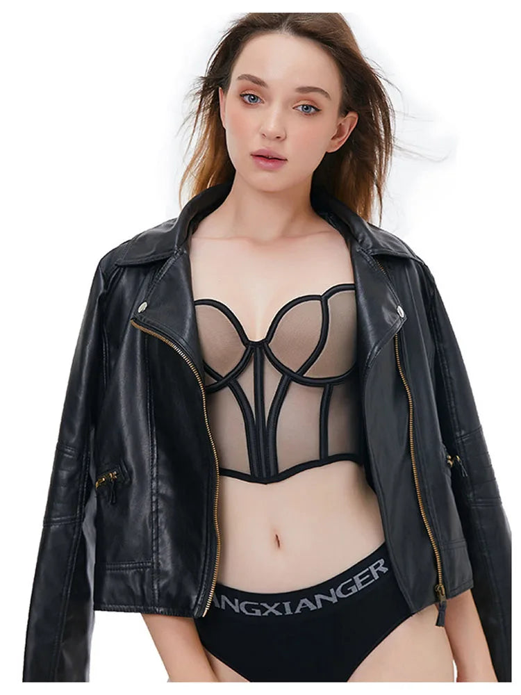 Frauen Push Up Transparent Lingerie Neu elegant Shaper BH Dünn Beauty Rücken Unterwäsche Weiblich Fischgräte Gaze Bralette