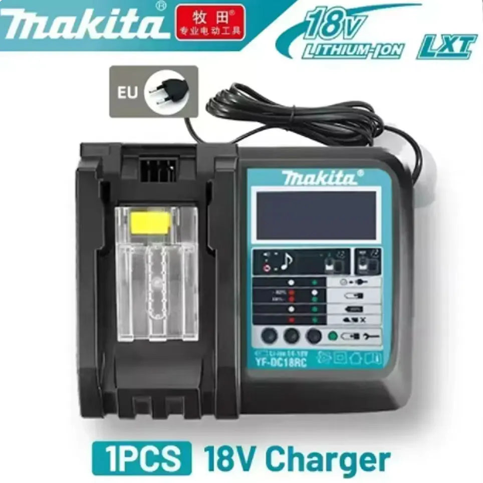 Genuine Makita 18V Battery With Charger,Makita 18 V Battery 6.0Ah 5.0ah,,Rechargeable Lithium Ion For BL1850 LXT400 Power Tool