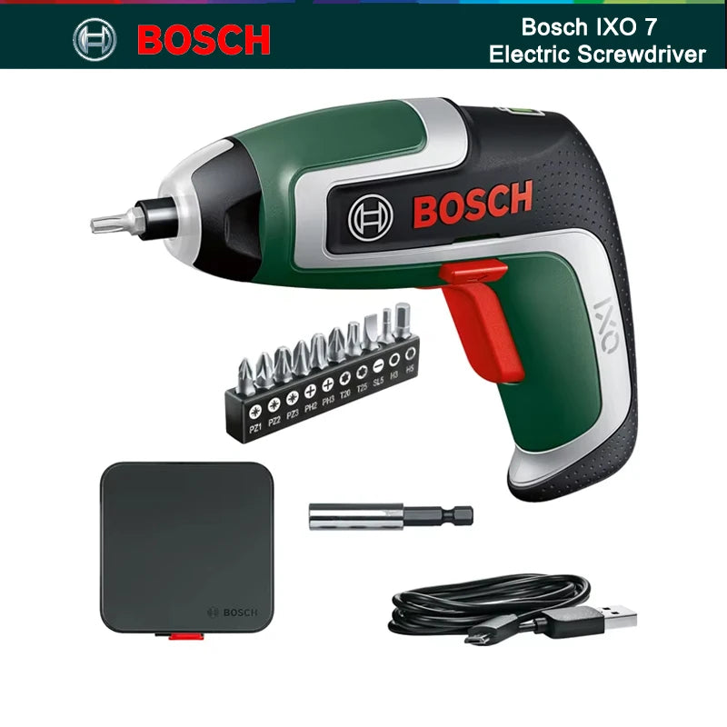 Akkuschrauber 2025: Bosch IXO 7 Cordless Electric Screwdriver USB Rechargeable - IXO 7th Compact 5.5Nm Max Torque Portable Power Machine Collection