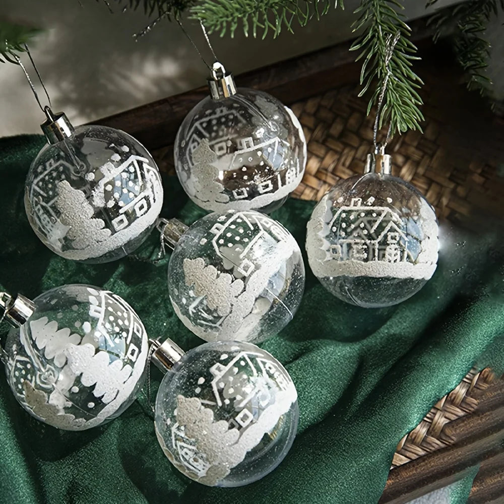 Choice Schneeflocken Kugeln Rund - 6 Stück Glitzer