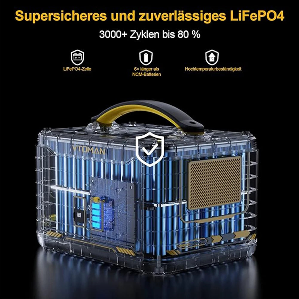 Zusatz-Akku 2025: VTOMAN Jump 1500 Extra Battery 1548Wh Backup LiFePO4 (LFP) Battery Jump 1000 & Jump 1500X & Jump 1800 Power Collection