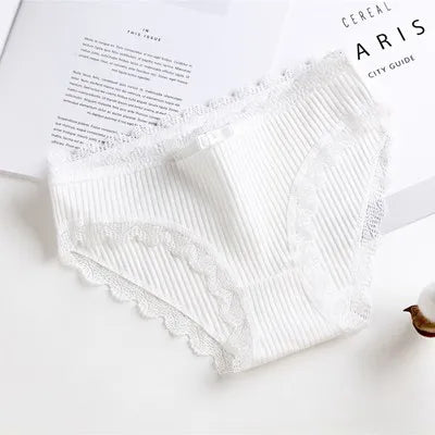 Lenjerie intimă pentru femei cu fundă din bumbac, talie joasă, design simplu, confortabil