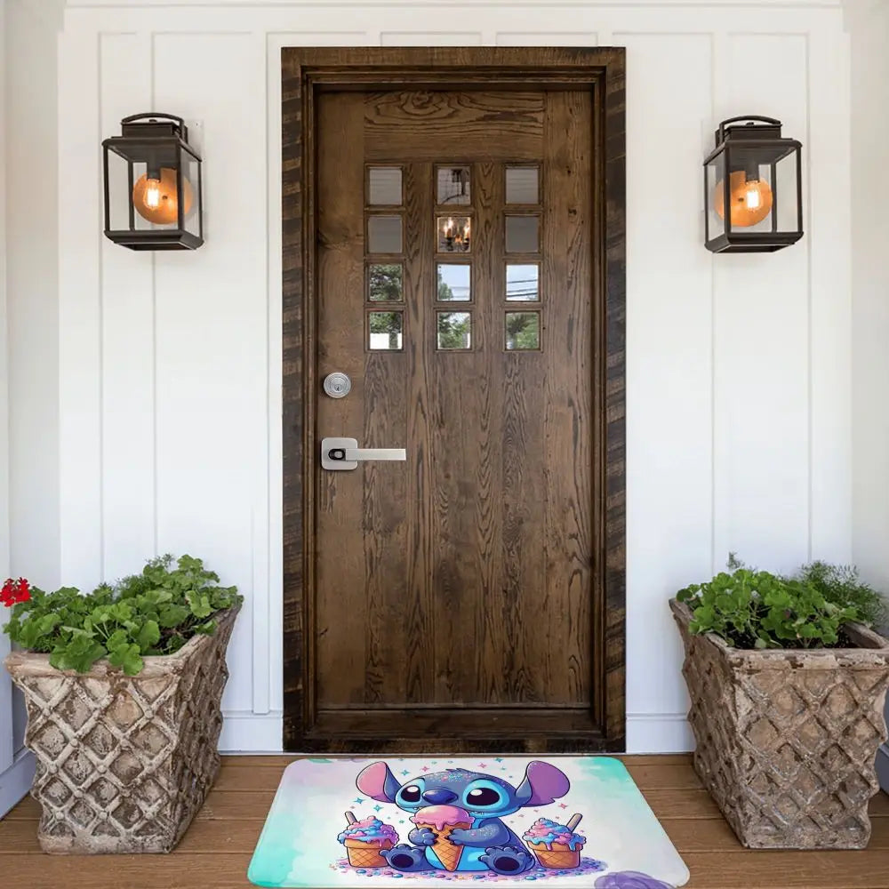 Custom Cartoon Stitch Floor Door Kitchen Bathroom Mat Anti-Slip Outdoor Doormat Bedroom Balcony Entrance Rug Carpet Footpad