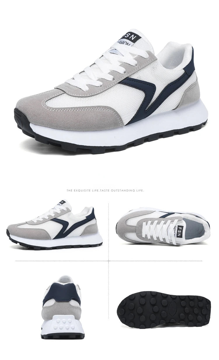 New Women's Sneakers Fashion Breathable Unisex Casual Shoes Lightweight Lace-Up Running Shoes Outdoor Platform Tennis Shoes Male