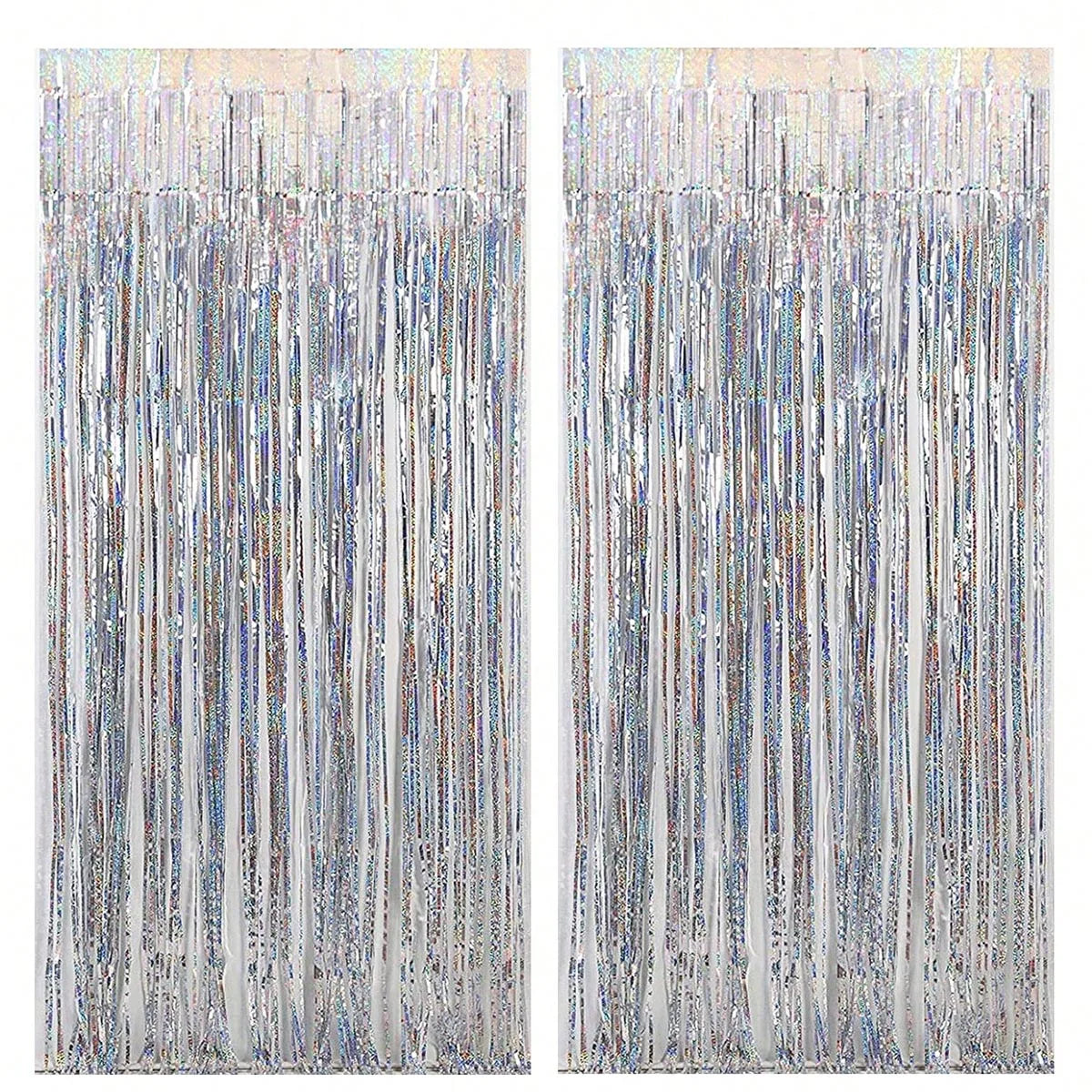 W0020 Lametta-Vorhang Hochzeitdeko - 2 Stück, 2 m, rosa