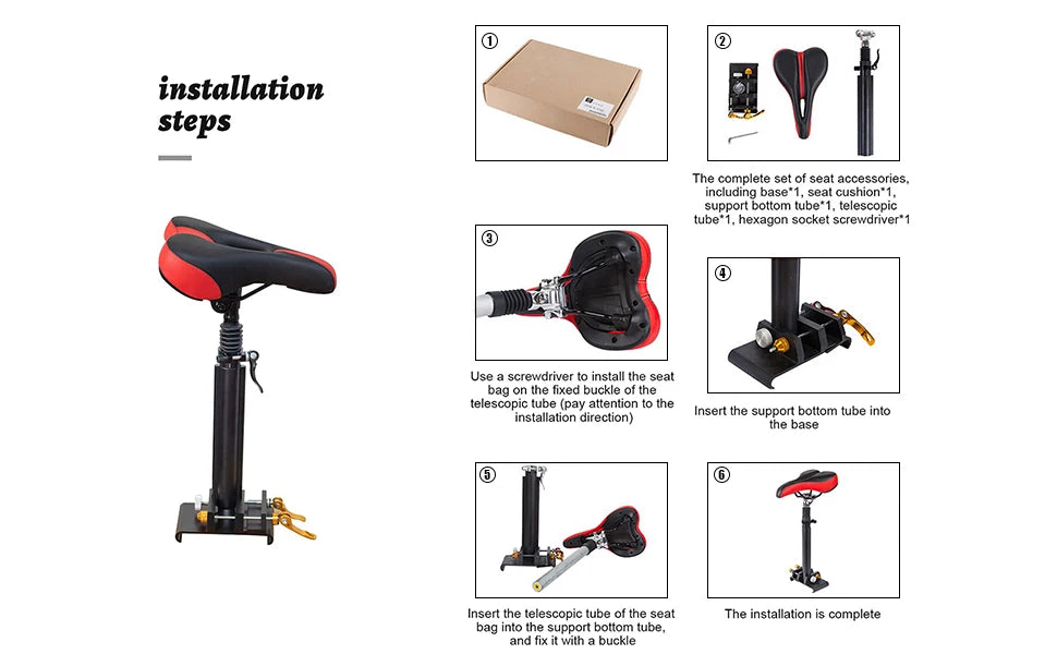 For Xiaomi M365 and Xiaomi M365 Pro Electric Scooter Comfort Seat Saddle Adjustable Scooter Seat