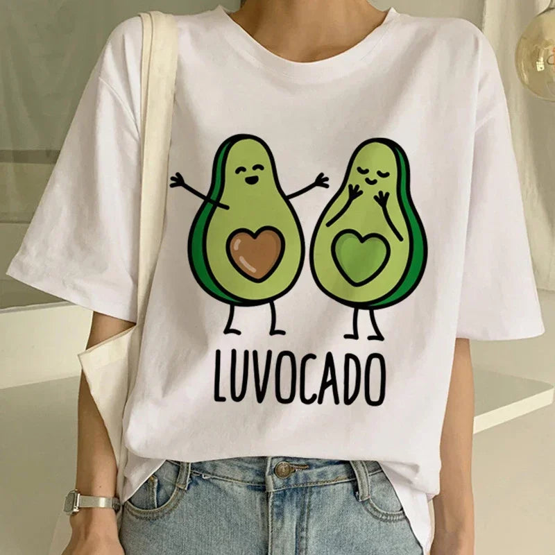 Women T-Shirt 2023 Summer Leopard Heart Print T Shirt Women Casual White Tops Loose Short Sleeve Tshirt Camisas Mujer