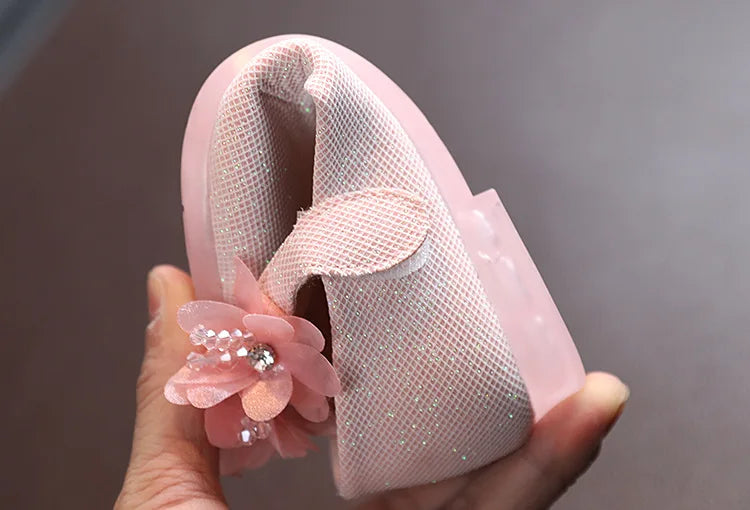 Mädchen Schuhe 2025 - Blumen Mary Jane Kristall Weiche Prinzessin Ballet Flats - Kleine Mädchen 1-7J Baby Hochzeit Party Leder Schuhe