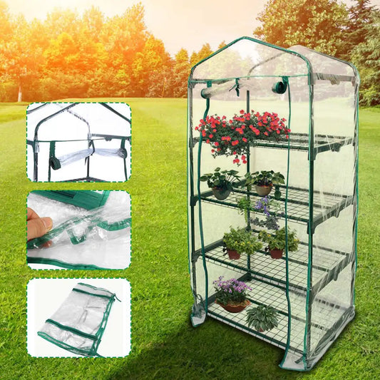 Four Floors Green Household Plant Greenhouse Mini Garden Warm Room PVC Garden Warm Room 155x69x49CM Greenhouses Dropshipping