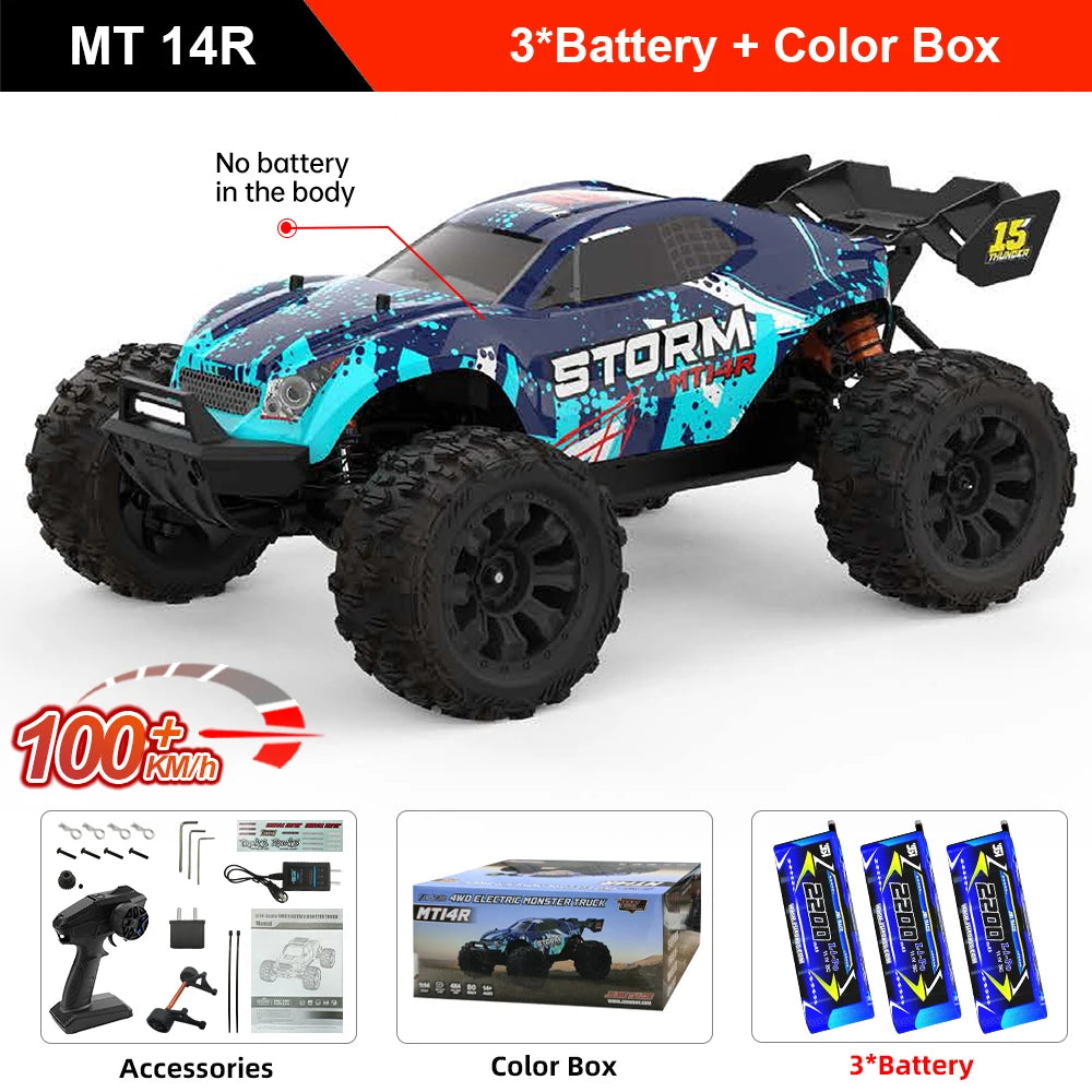RC-Rennwagen 2025: Teeggi 1:14 High Speed Rc Off-road Car 4WD 100KM/H - Brushless Motor 3S Remote Control Drift Racing Cars Toys For Childrens Gift Collection