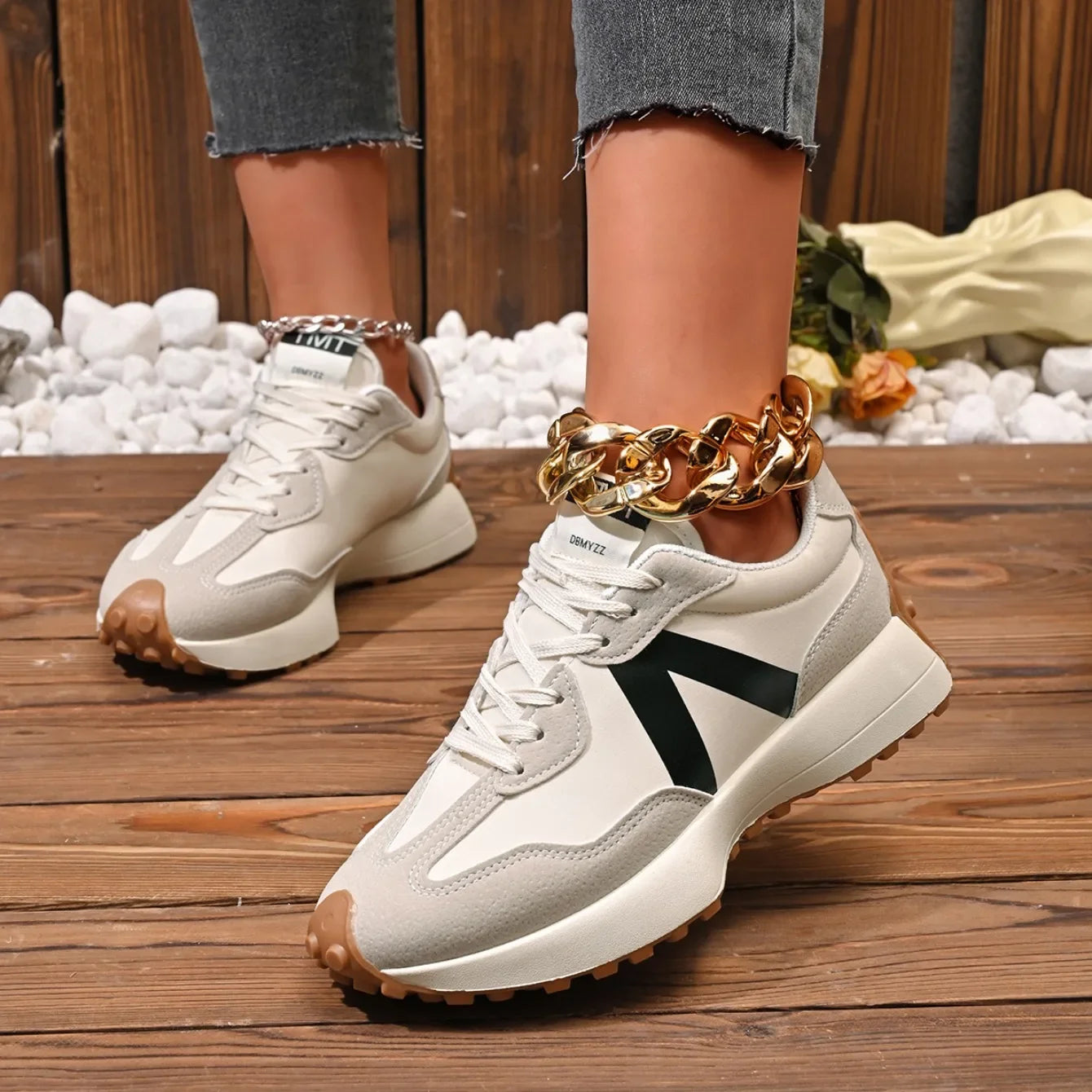 Meilecheng Damen Sneakers Bequem - Rutschfest PU Innensohle