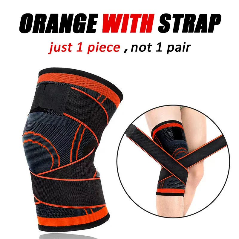 Knee Compression Sleeve with Adjustable Straps for Running Working Out and Sports Wearing Hiking Soccer Basketball Running Sport