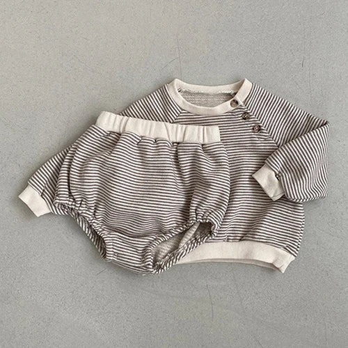 KoreanKnit BabySet Langarm - Größe 1-3J, Gestrickt, Shorts