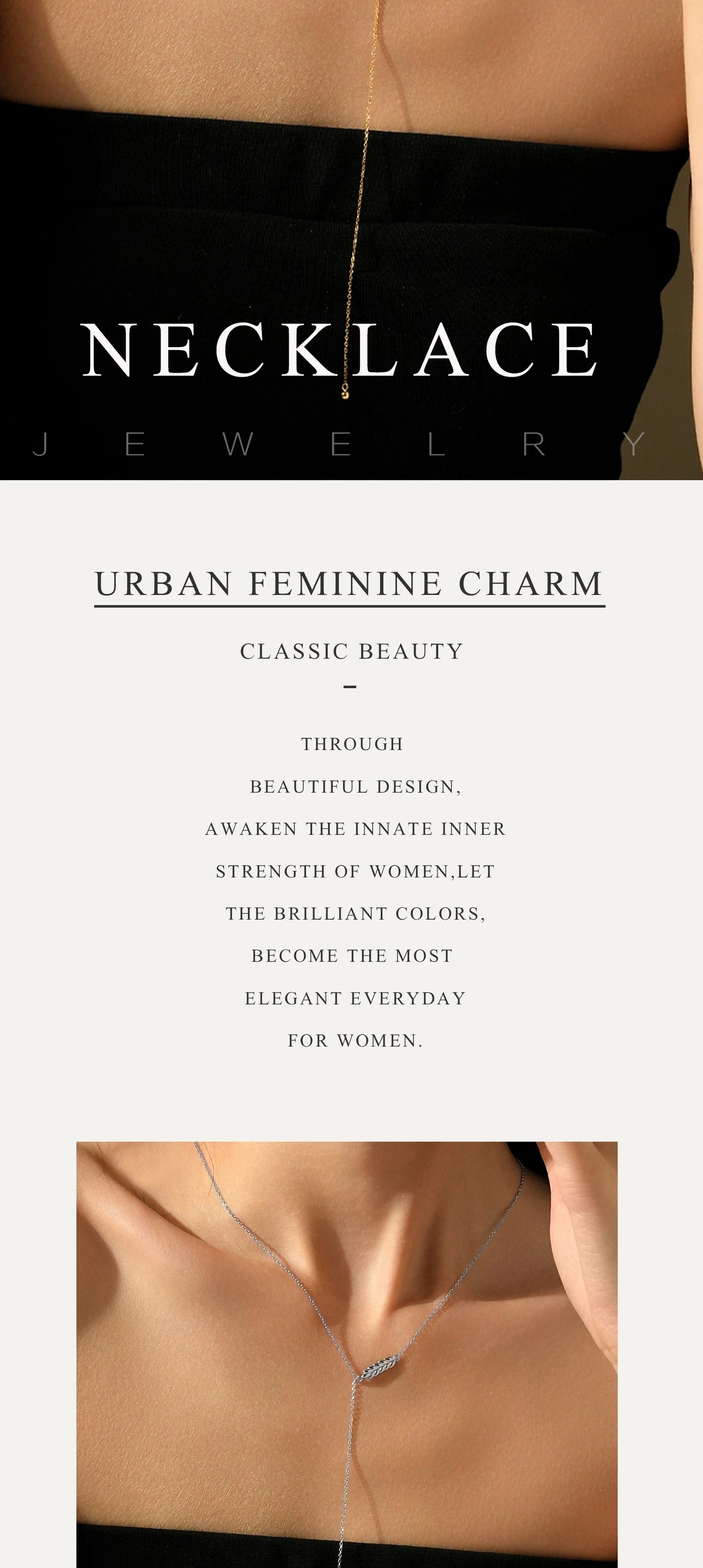 ANDYWEN 925 Sterling Silver Minimalist Wheat Leaf Pendant Long Y-Shaped Necklace 2025 Fine Jewelry for Women's Casual Style