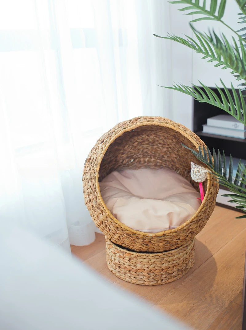 Cat bed cat tree delivery room cat hammock woven caget villa summer rattan house pet nest climbing frame nest