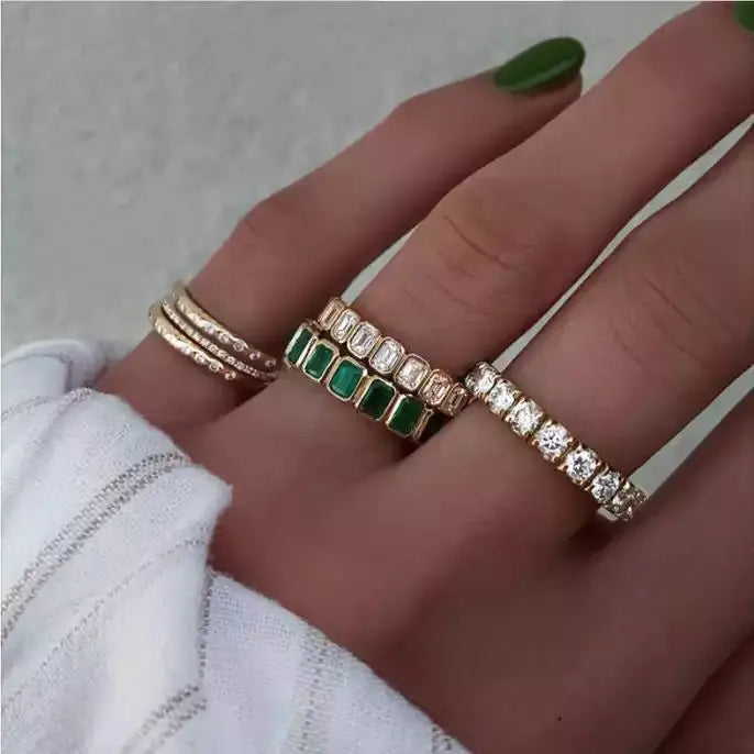 GIRLMIDNIGHT Geometrischer Ring 925 Silber - Zirkonia 57