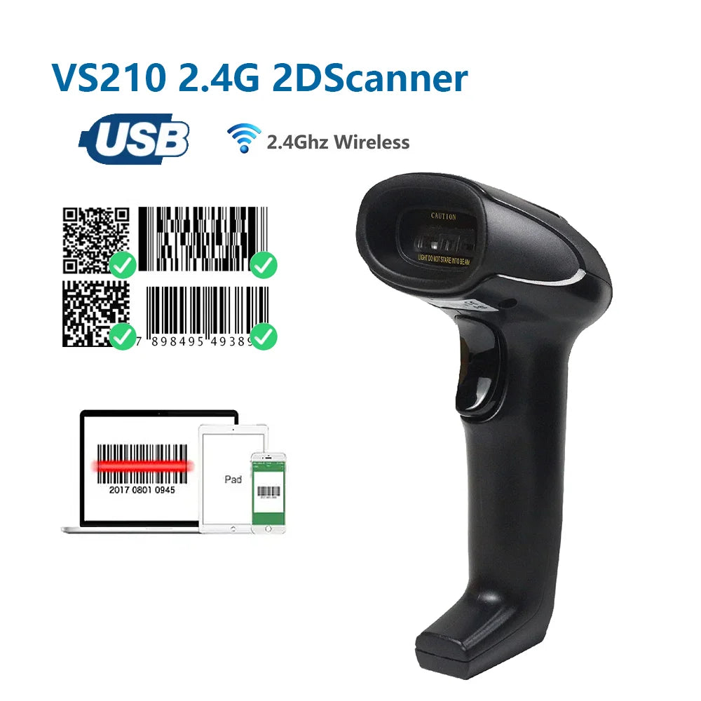 1D/2D Supermarkt Handheld Barcode Bar Code Scanner Leser QR PDF417 Bluetooth 2.4G Drahtlos & Verkabelt USB Plattform - 12.02€