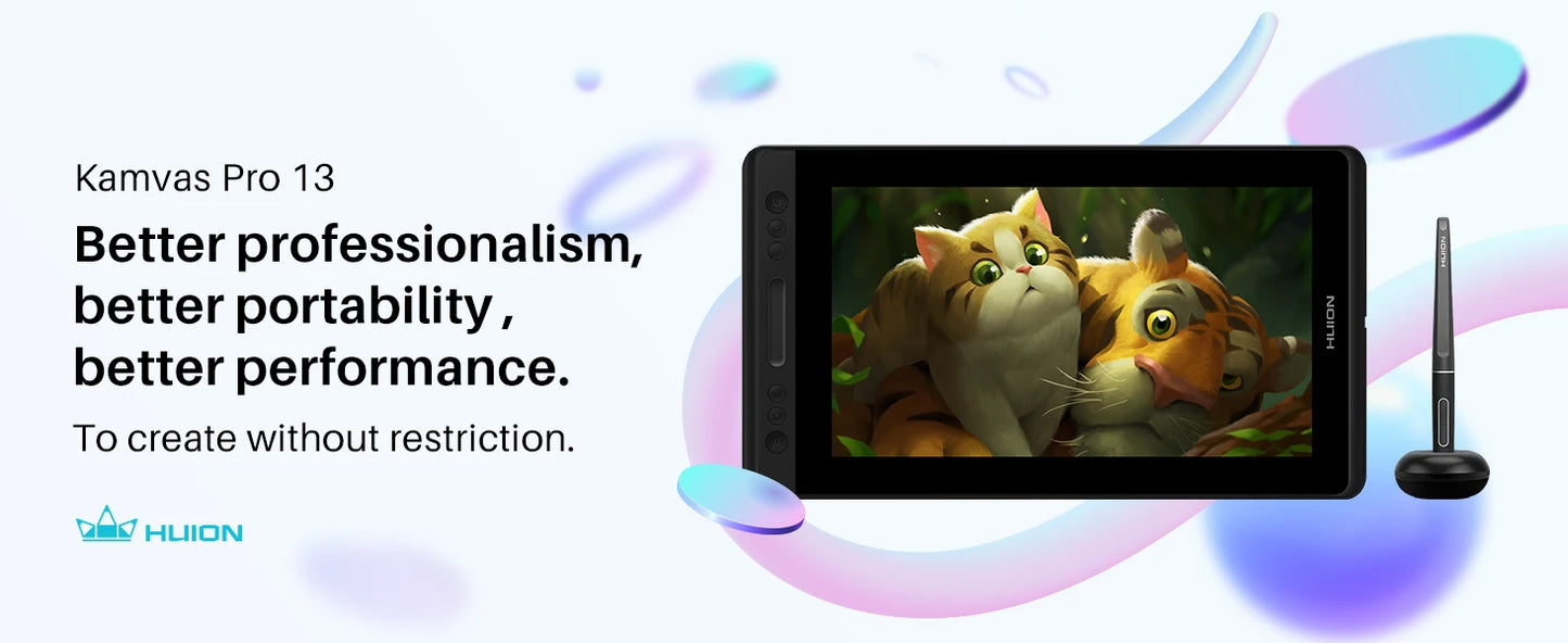 HUION KAMVAS Pro 13 GT-133 2025 - Pen Display Digital Graphics Monitor - 8192 Levels Tilt Function Professional